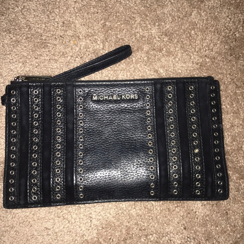 Pebble leather clutch